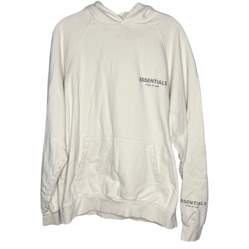 Fear of God Essentials Hoodie oat off white cream mens size medium cotton - Picture 2 of 6